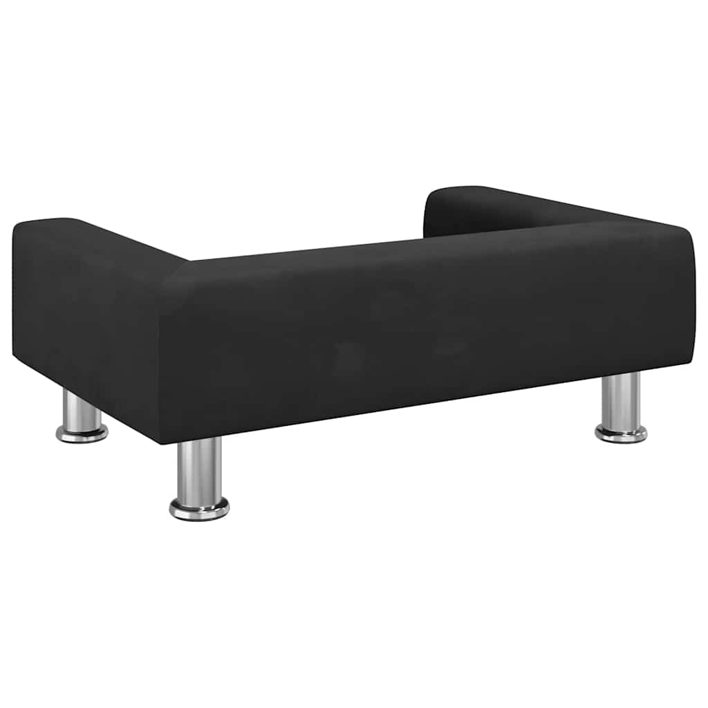 vidaXL Lit pour chien noir 70x45x26,5 cm velours - Image 5