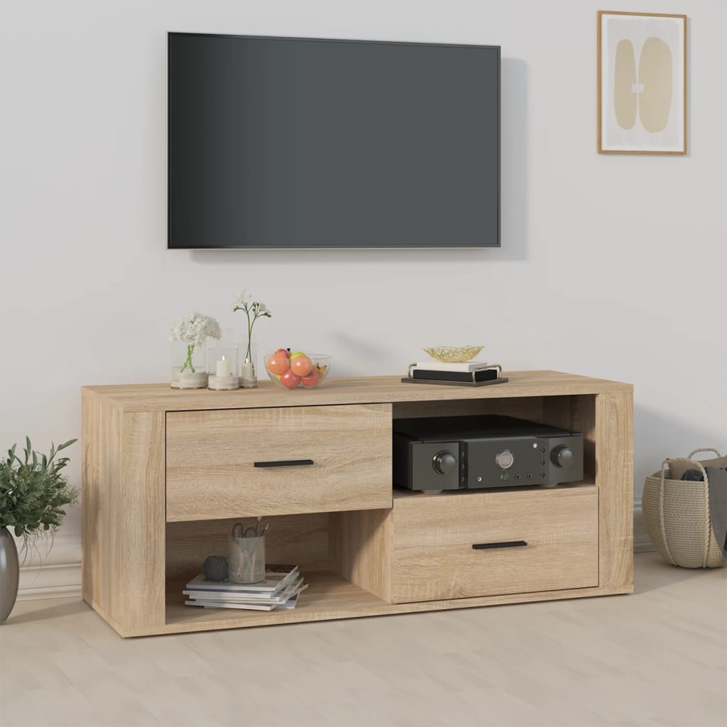 vidaXL Meuble TV Chêne sonoma 100x35x40 cm Bois d'ingénierie