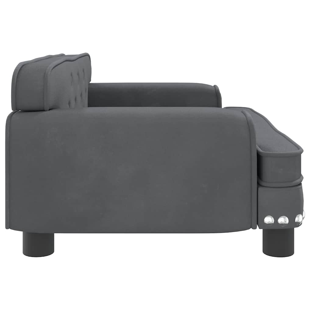 vidaXL Lit pour chien gris foncé 70x45x30 cm velours - Image 4