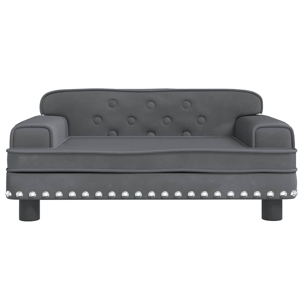 vidaXL Lit pour chien gris foncé 70x45x30 cm velours - Image 3