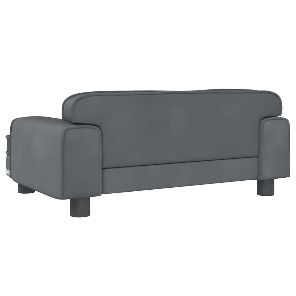 vidaXL Lit pour chien gris foncé 70x45x30 cm velours - Image 5