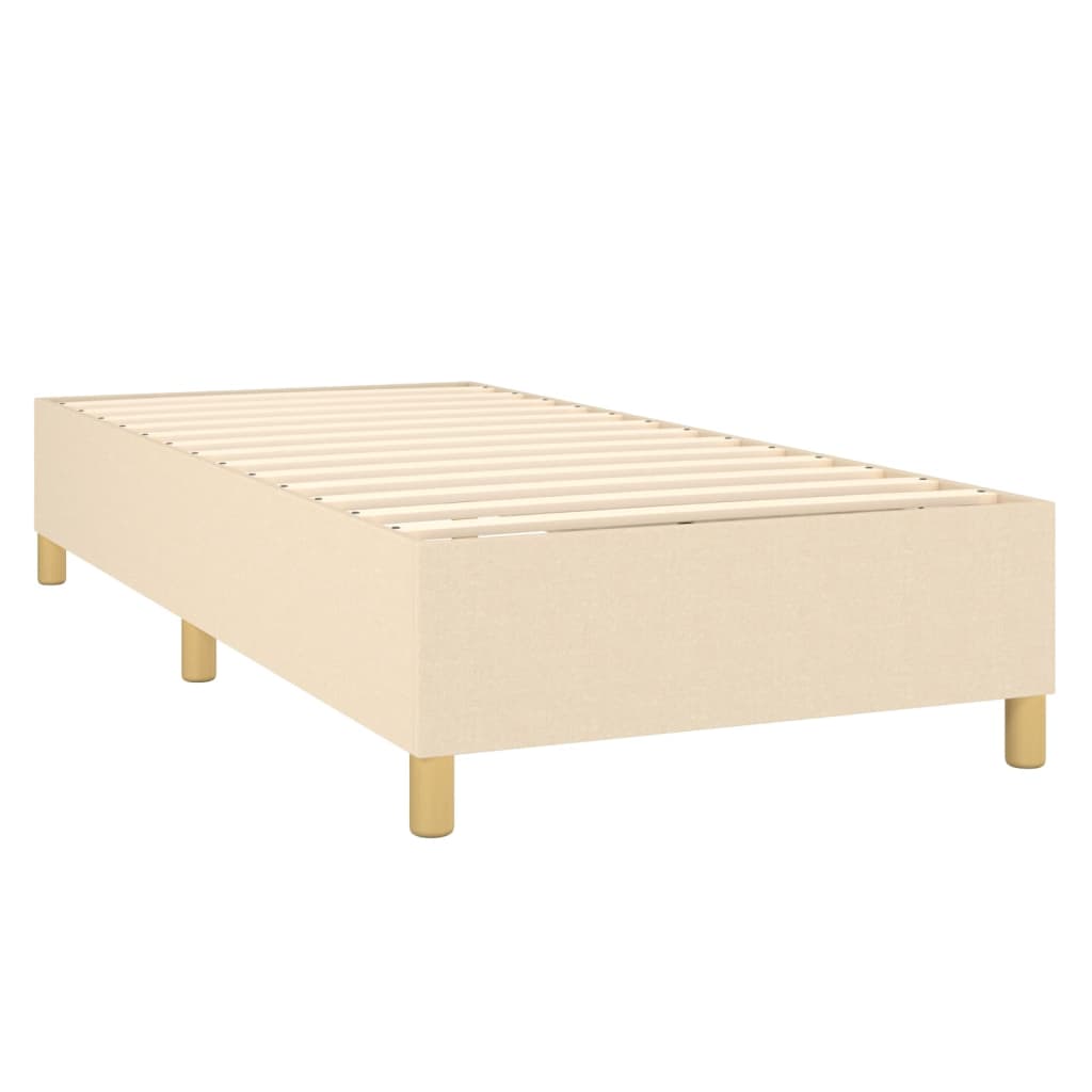 vidaXL Sommier à lattes de lit matelas et LED Crème 90x190 cm Tissu - Image 5