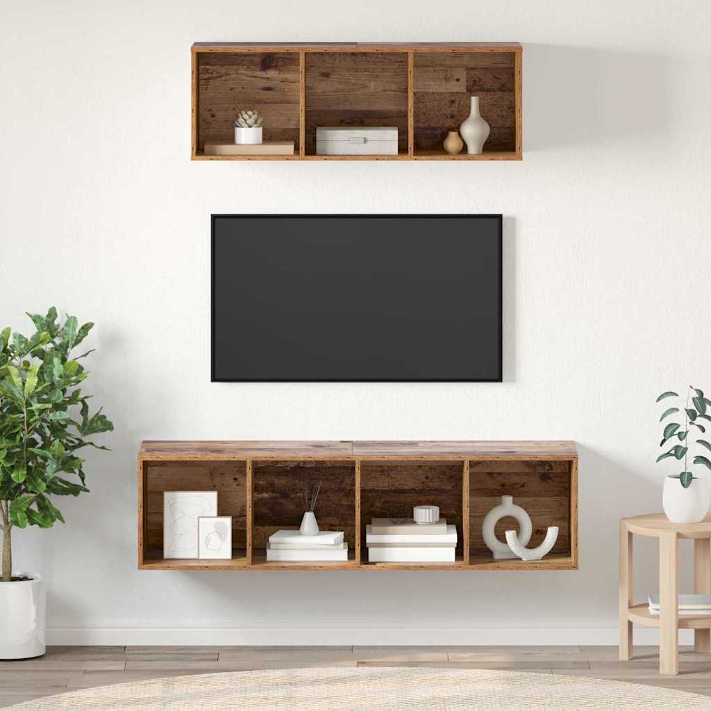 vidaXL Ensemble meuble TV 2 pcs Bois Ancien Bois d'ingénierie