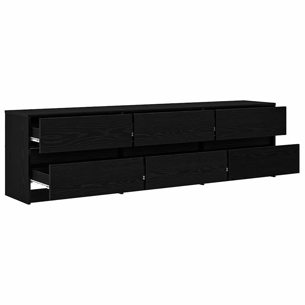 vidaXL Unites TV 2 pcs Chêne noir 180 x 34 x 50 cm Bois d'ingénierie - Image 5