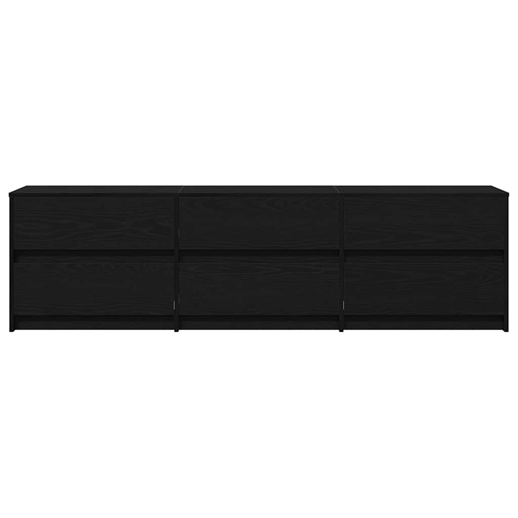 vidaXL Unites TV 2 pcs Chêne noir 180 x 34 x 50 cm Bois d'ingénierie - Image 6