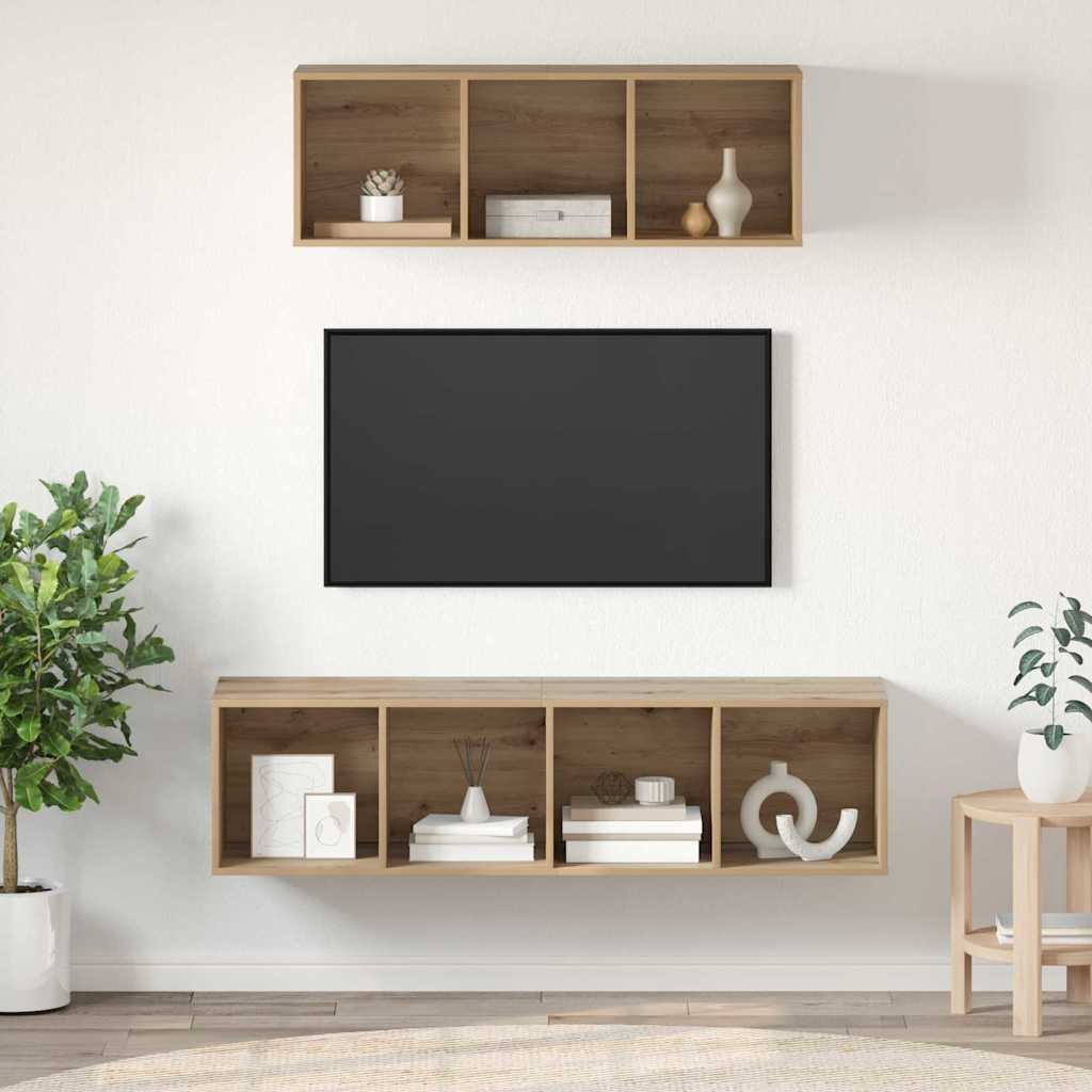 vidaXL Ensemble meuble TV 2 pcs Chêne artisanal Bois d'ingénierie