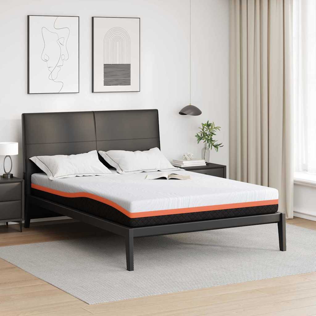 vidaXL Matelas Blanc et Gris 140 x 190 cm Mousse à mémoire de gel
