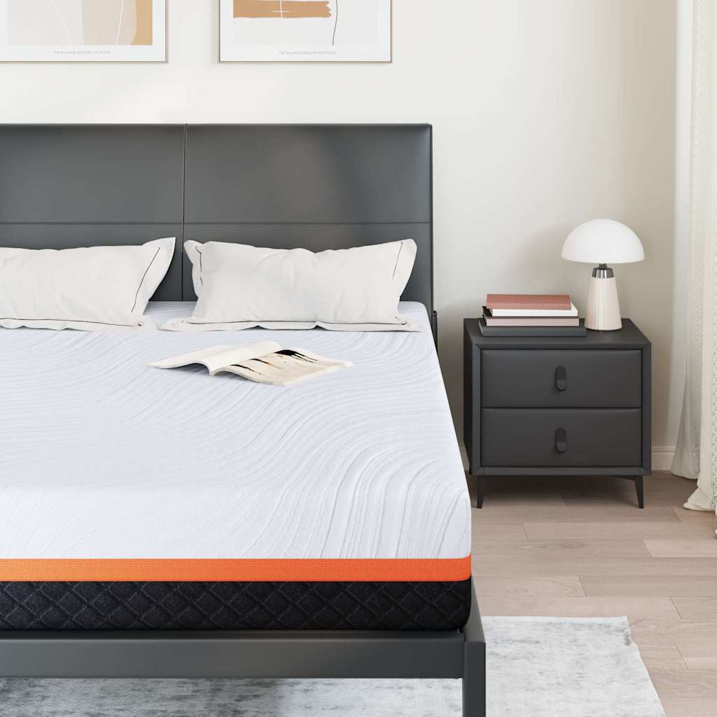 vidaXL Matelas Blanc et Gris 160 x 200 cm Mousse à Mémoire - Image 3