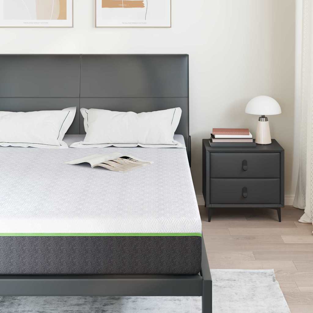 vidaXL Matelas Blanc et Gris 140 x 190 cm Ressort ensaché - Image 3