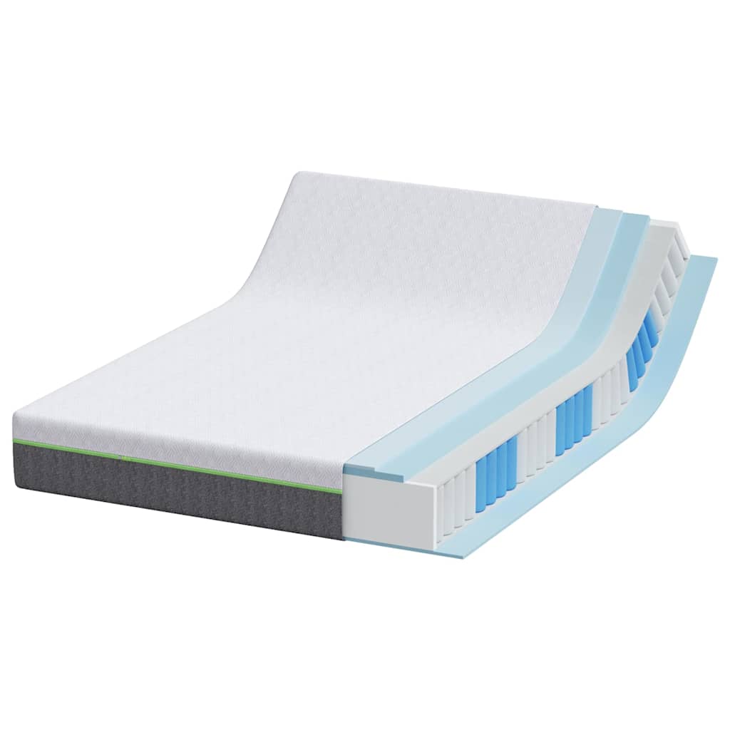 vidaXL Matelas Blanc et Gris 140 x 190 cm Ressort ensaché - Image 4