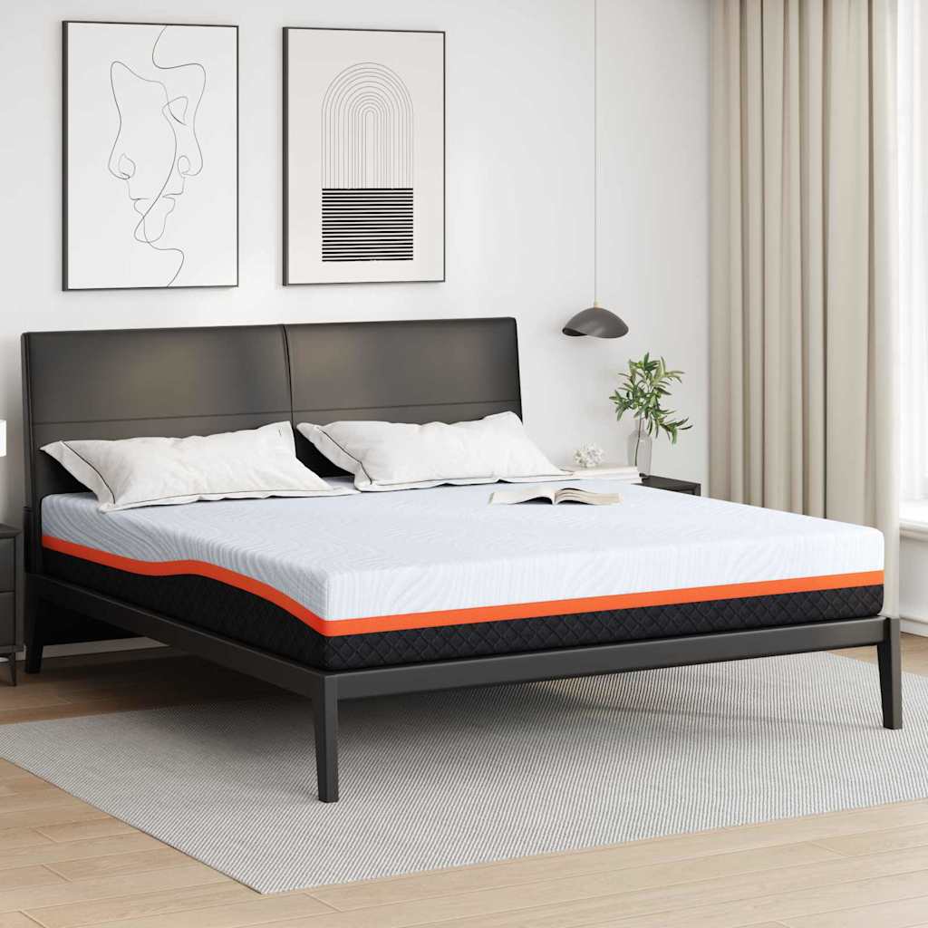 vidaXL Matelas Blanc et Gris 180 x 200 cm Mousse à Mémoire