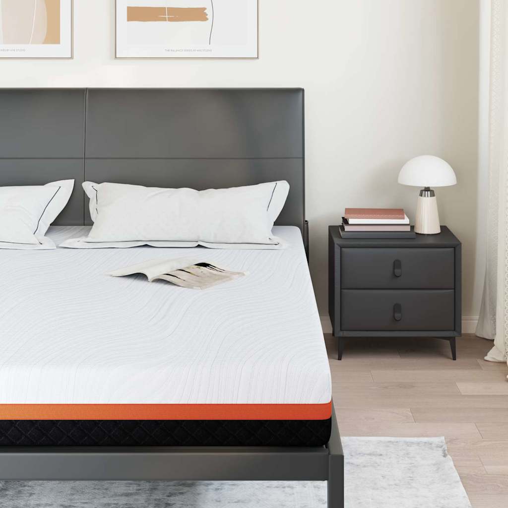 vidaXL Matelas Blanc et Gris 180 x 200 cm Mousse à mémoire de gel - Image 3