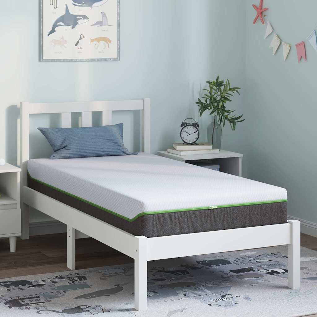 vidaXL Matelas Blanc et Gris 80 x 160 cm Ressort ensaché