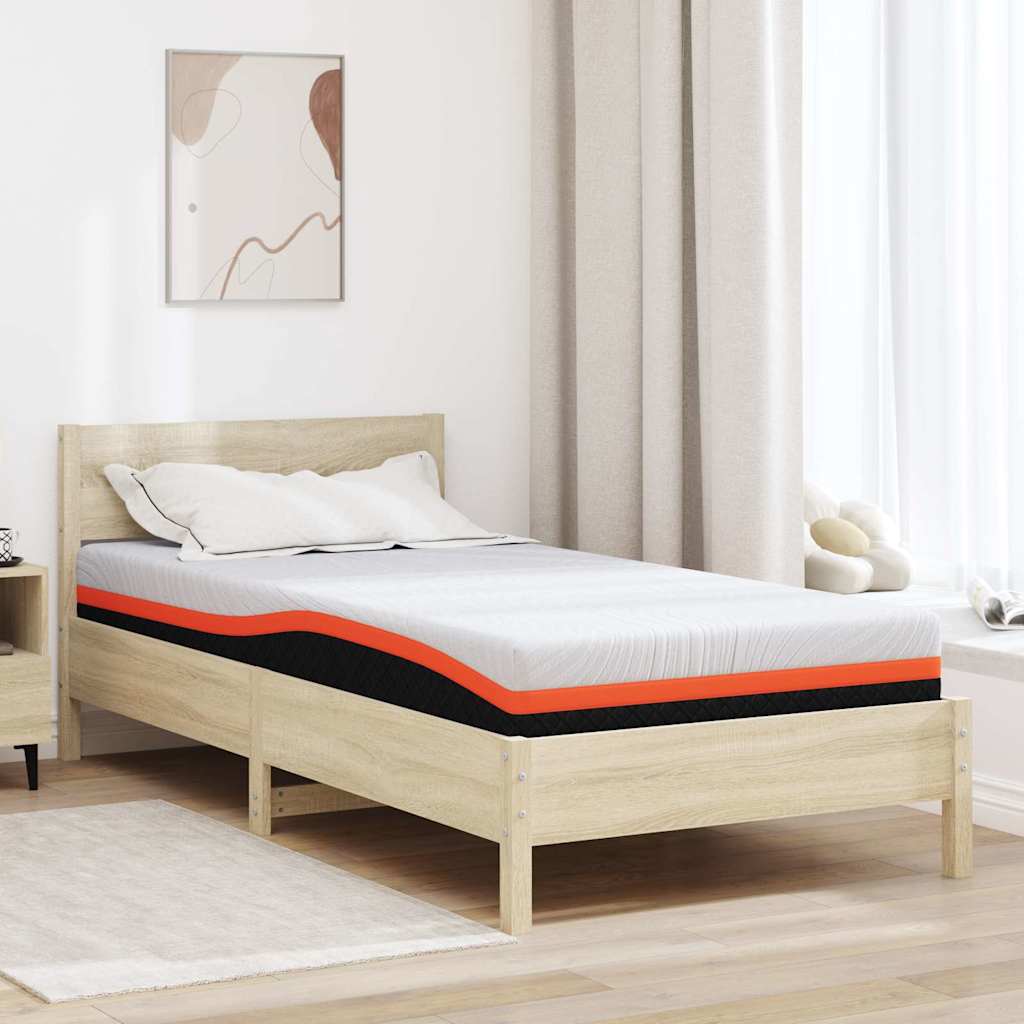 vidaXL Matelas Blanc et Gris 90 x 200 cm Mousse à mémoire de gel