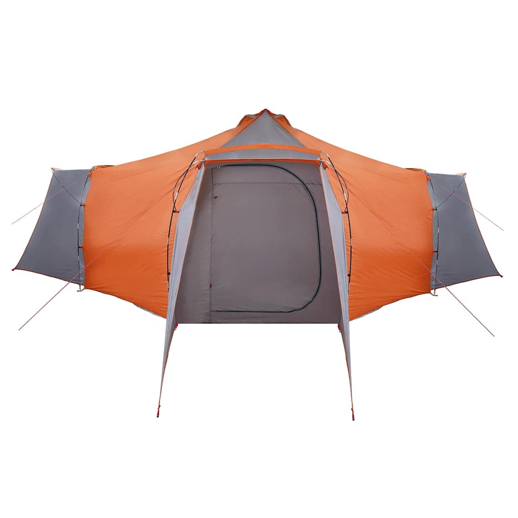 vidaXL Tente Tipi avec toit Gris et orange 492 x 492 x 275 cm tissu - Image 6
