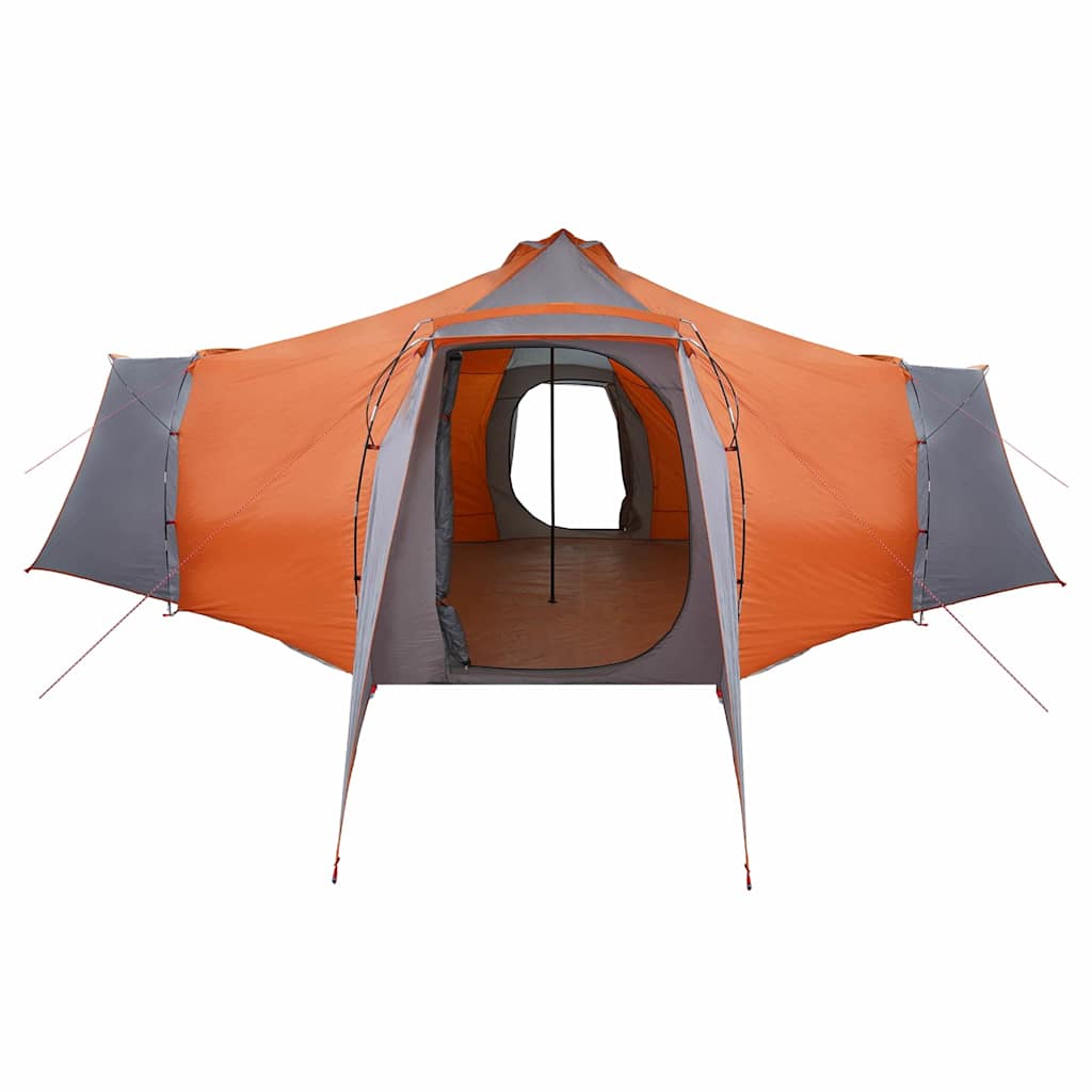 vidaXL Tente Tipi avec toit Gris et orange 492 x 492 x 275 cm tissu - Image 4