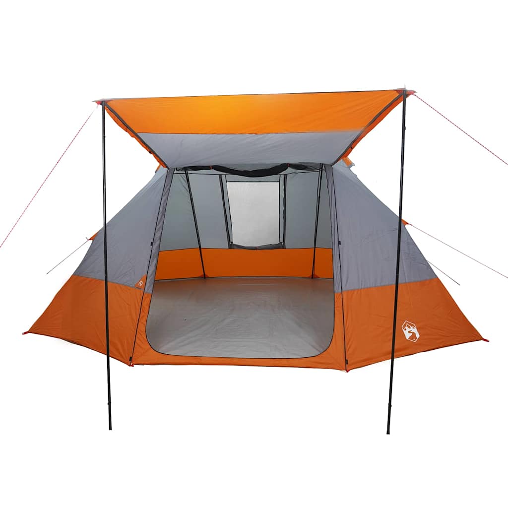 vidaXL Tente de camping Gris et orange 482 x 360 x 227 cm Polyester - Image 4