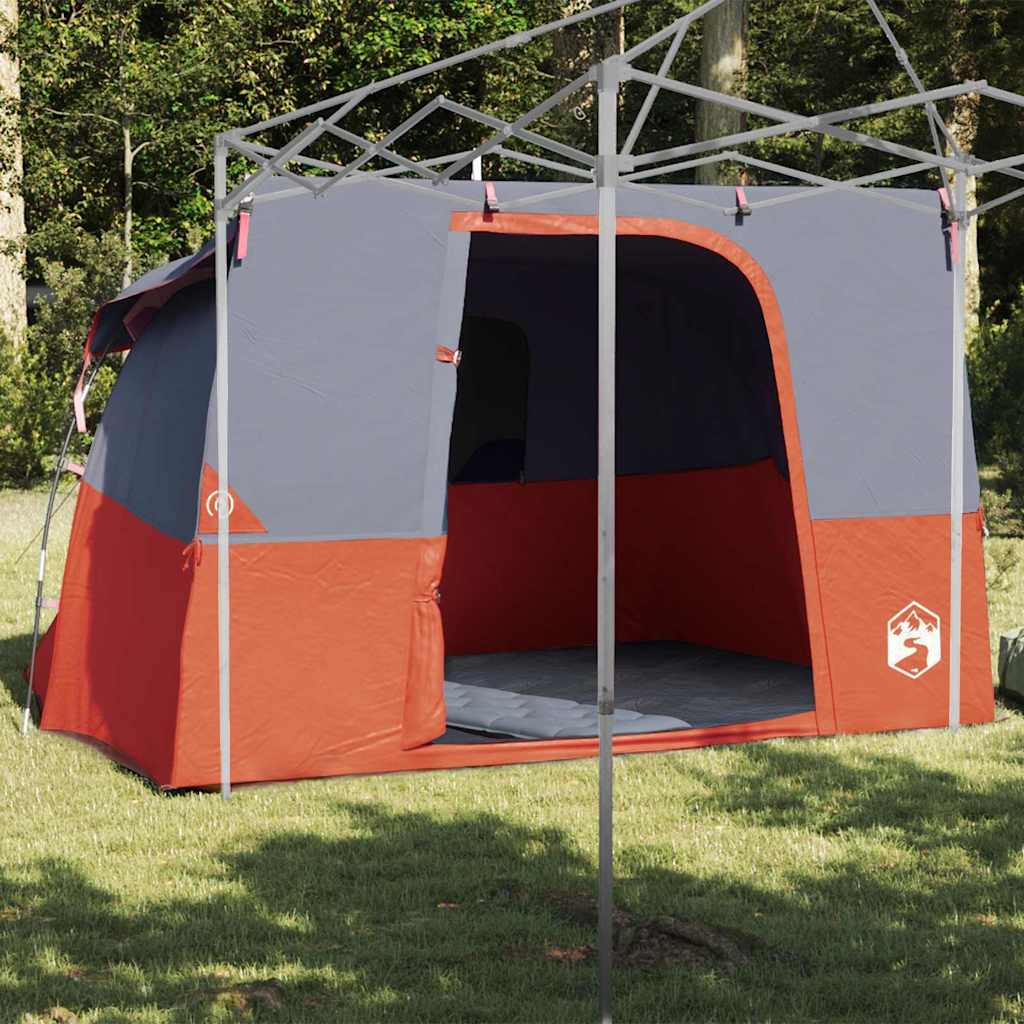 vidaXL Tente avec toit Autre Gris et Orange et Noir