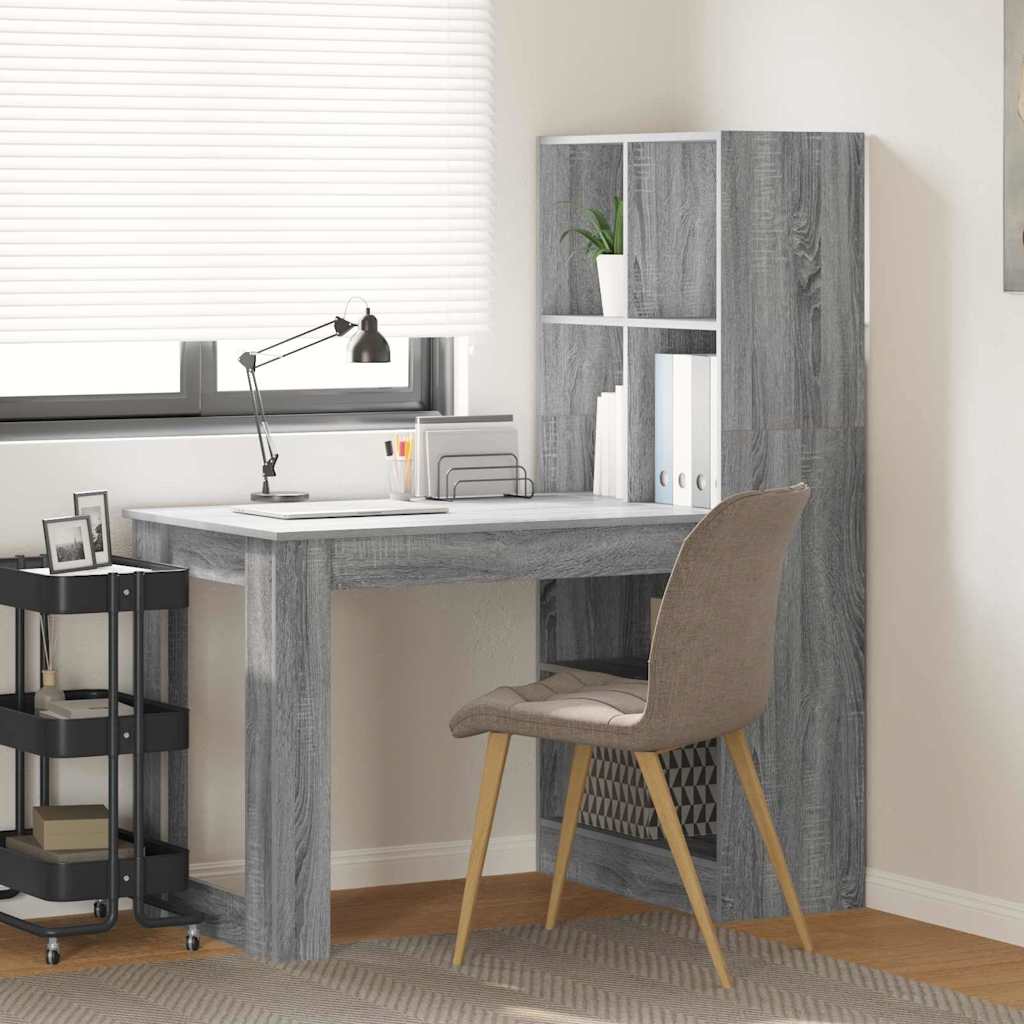 vidaXL Bureau Gris Sonoma 122 x 67 x 145 cm Bois d'ingénierie