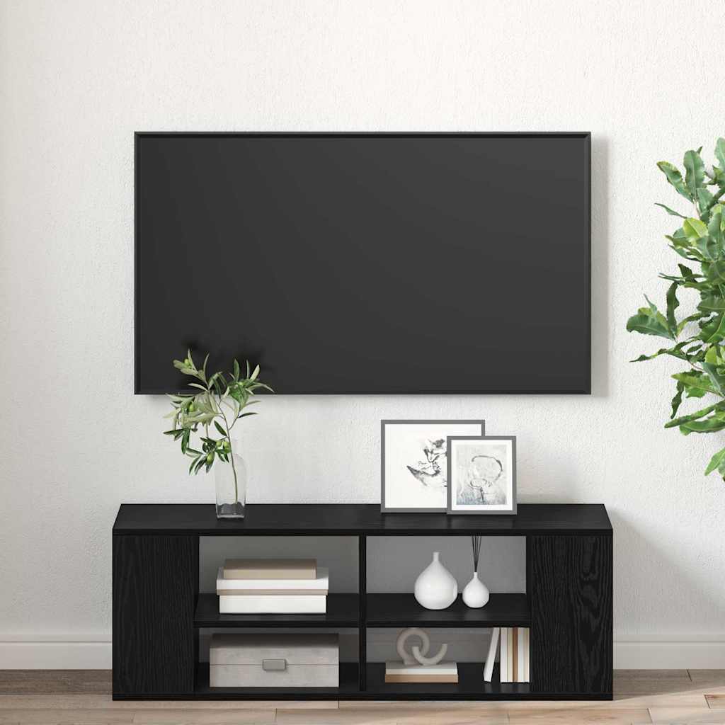 vidaXL Meuble TV mural Chêne noir 102 x 35 x 35 cm Bois d'ingénierie - Image 4