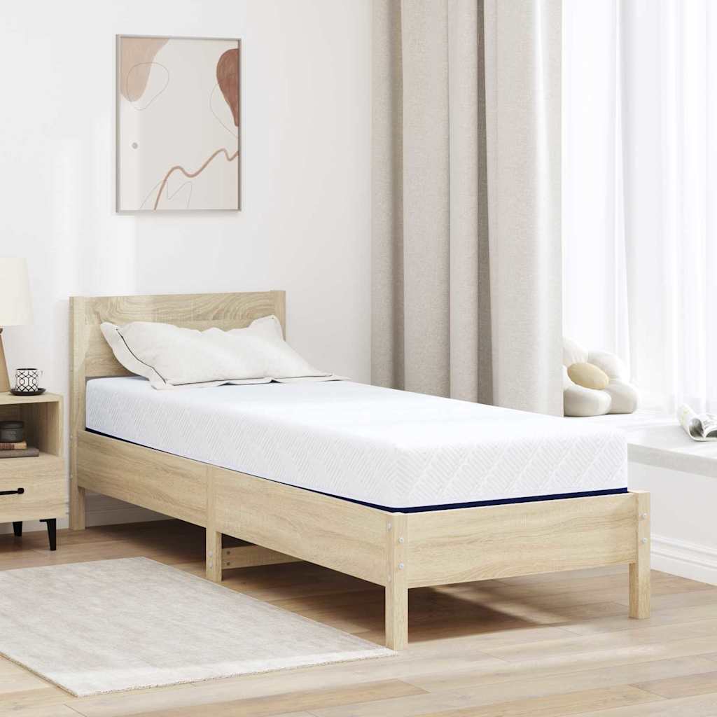 vidaXL Matelas Blanc et Bleu 80 x 200 cm Mousse à mémoire de gel