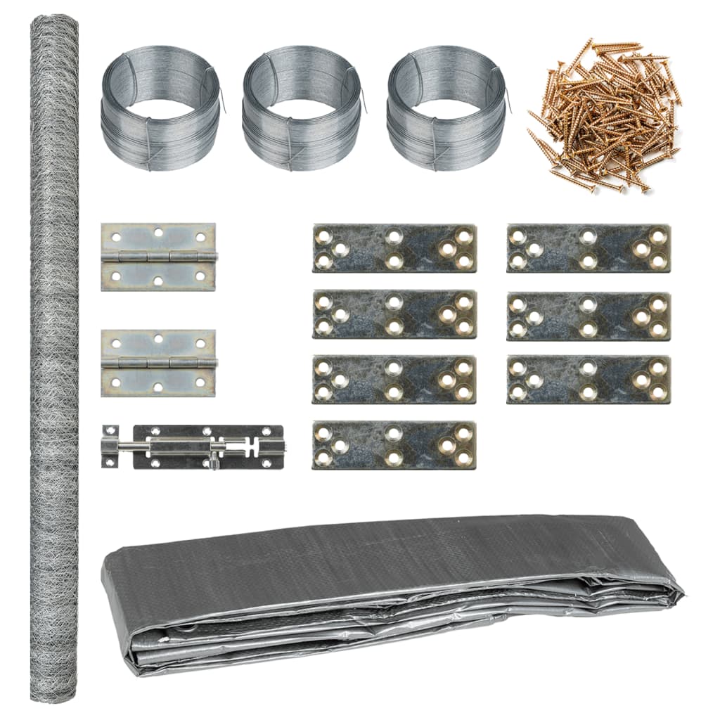 vidaXL Poulailler 268x100x190 cm métal