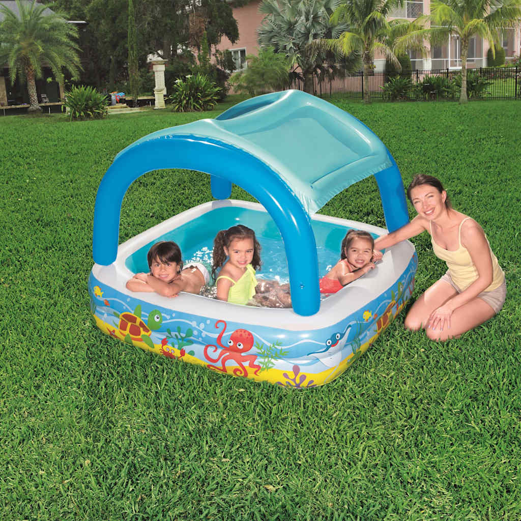 Bestway Piscine de jeu avec auvent bleu 140x140x114 cm 52192 - Image 3