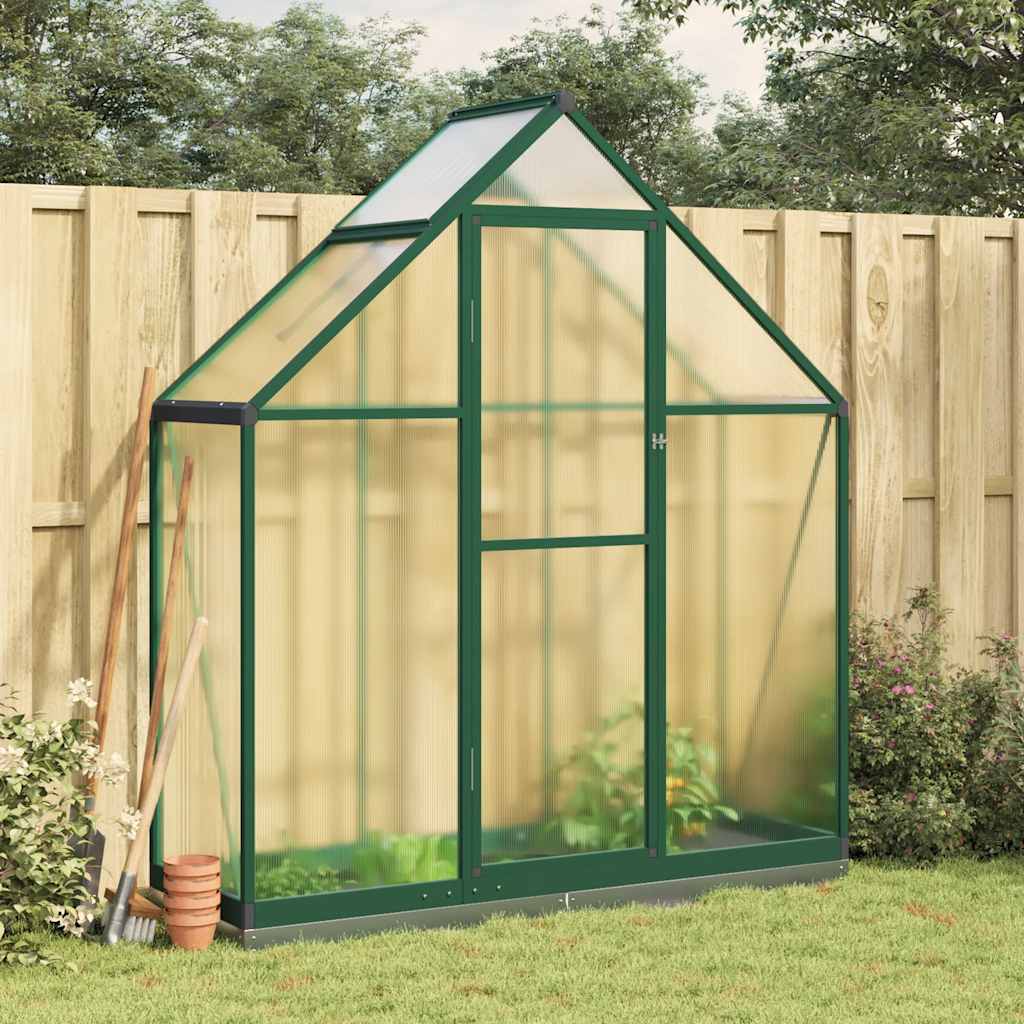 vidaXL Serre avec cadre de base vert 169x58x202 cm aluminium