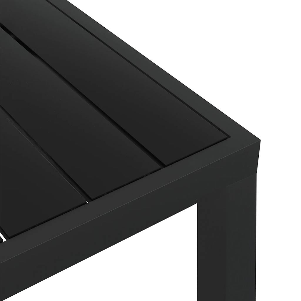 vidaXL Table de jardin Noir 80 x 80 x 74 cm Aluminium et WPC - Image 4