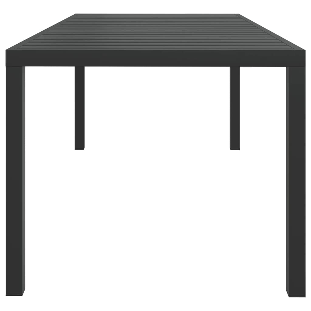 vidaXL Table de jardin Noir 185 x 90 x 74 cm Aluminium et WPC - Image 3