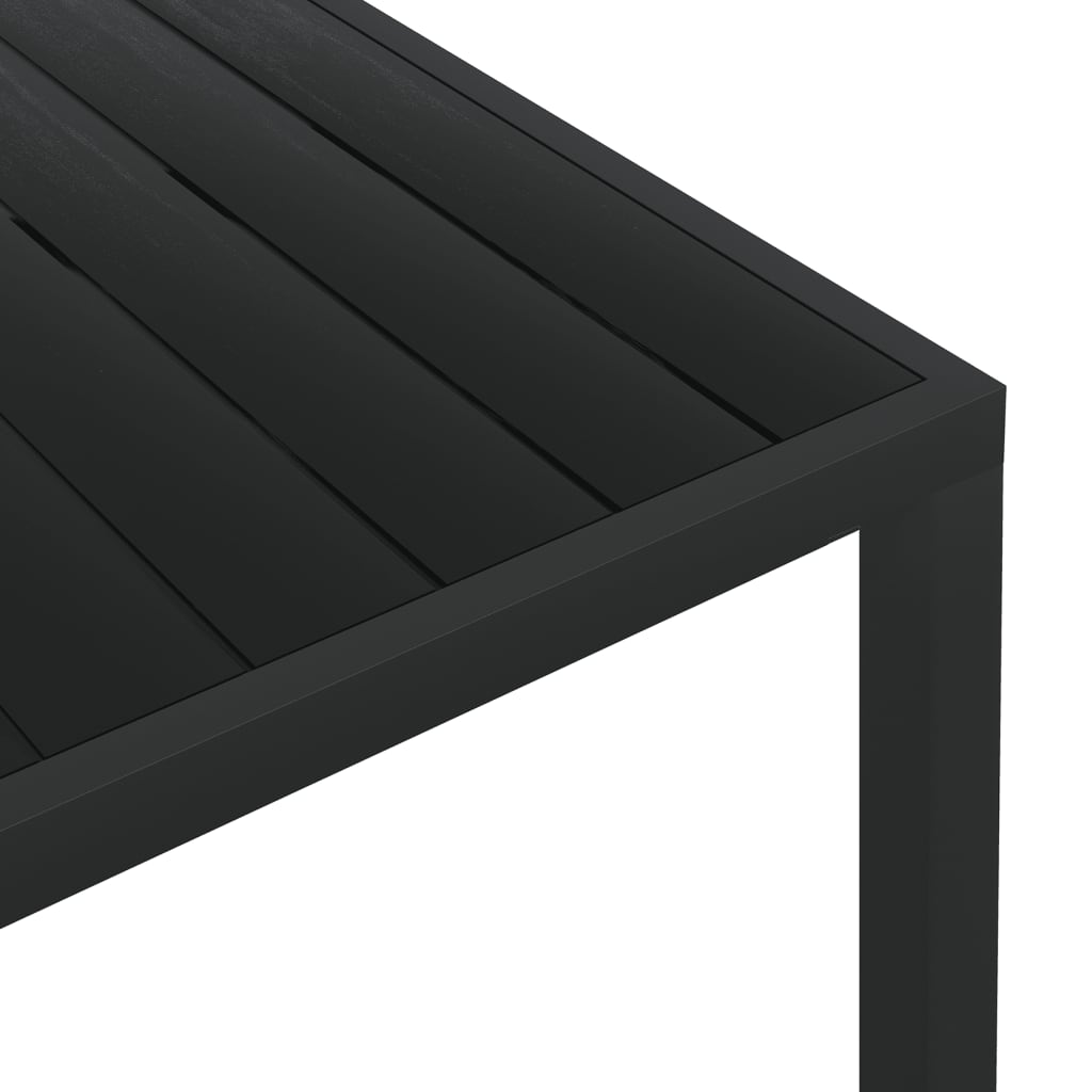 vidaXL Table de jardin Noir 185 x 90 x 74 cm Aluminium et WPC - Image 4