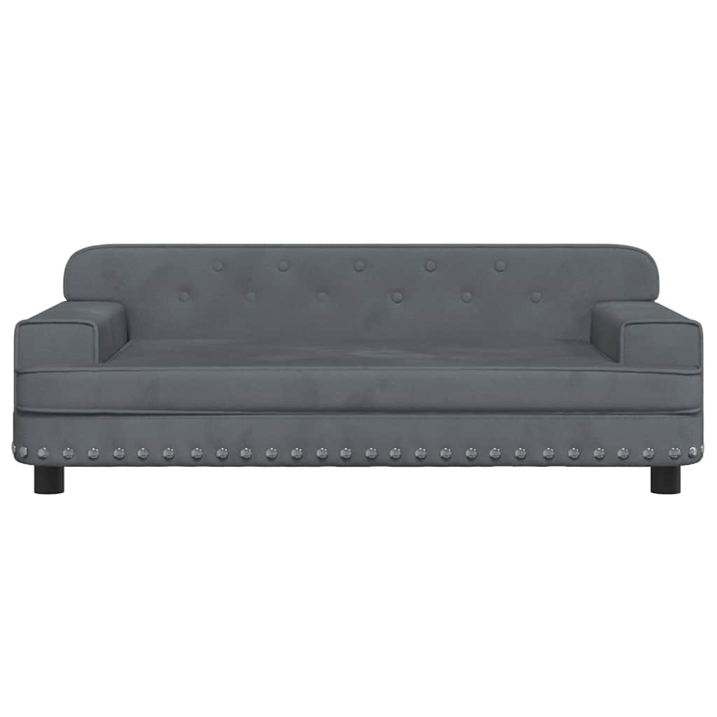 vidaXL Lit pour chien gris foncé 90x53x30 cm velours - Image 3