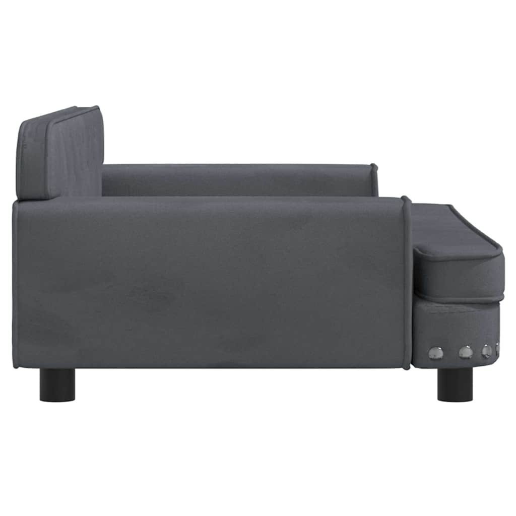 vidaXL Lit pour chien gris foncé 90x53x30 cm velours - Image 4