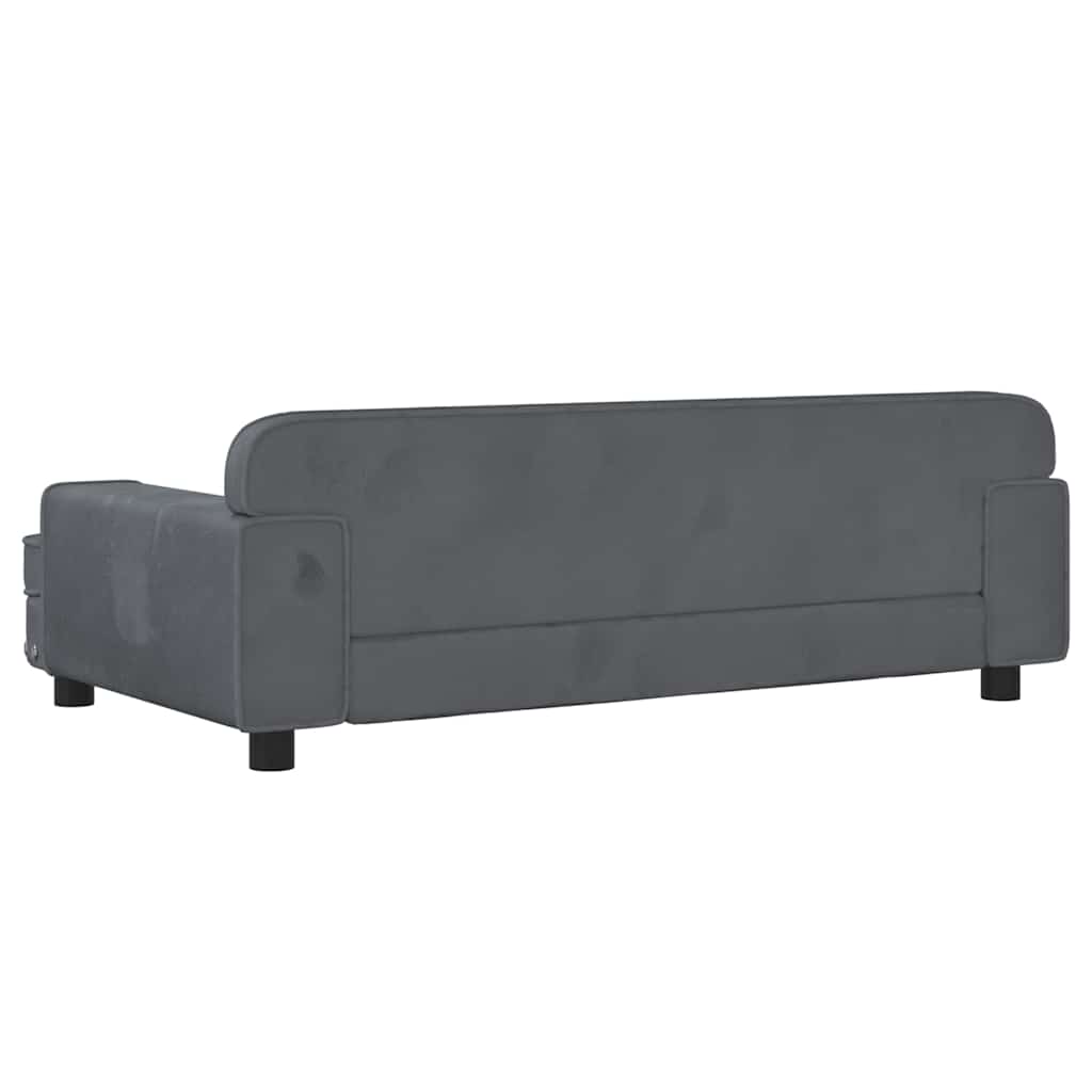 vidaXL Lit pour chien gris foncé 90x53x30 cm velours - Image 5