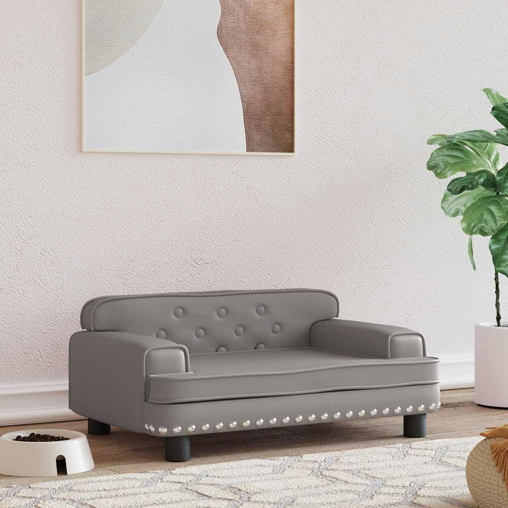 vidaXL Lit pour chien gris 70x45x30 cm similicuir