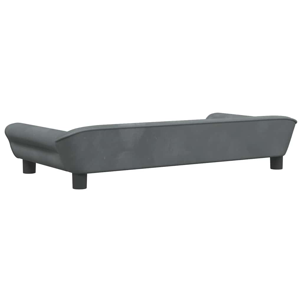 vidaXL Lit pour chien gris foncé 100x50x21 cm velours - Image 5