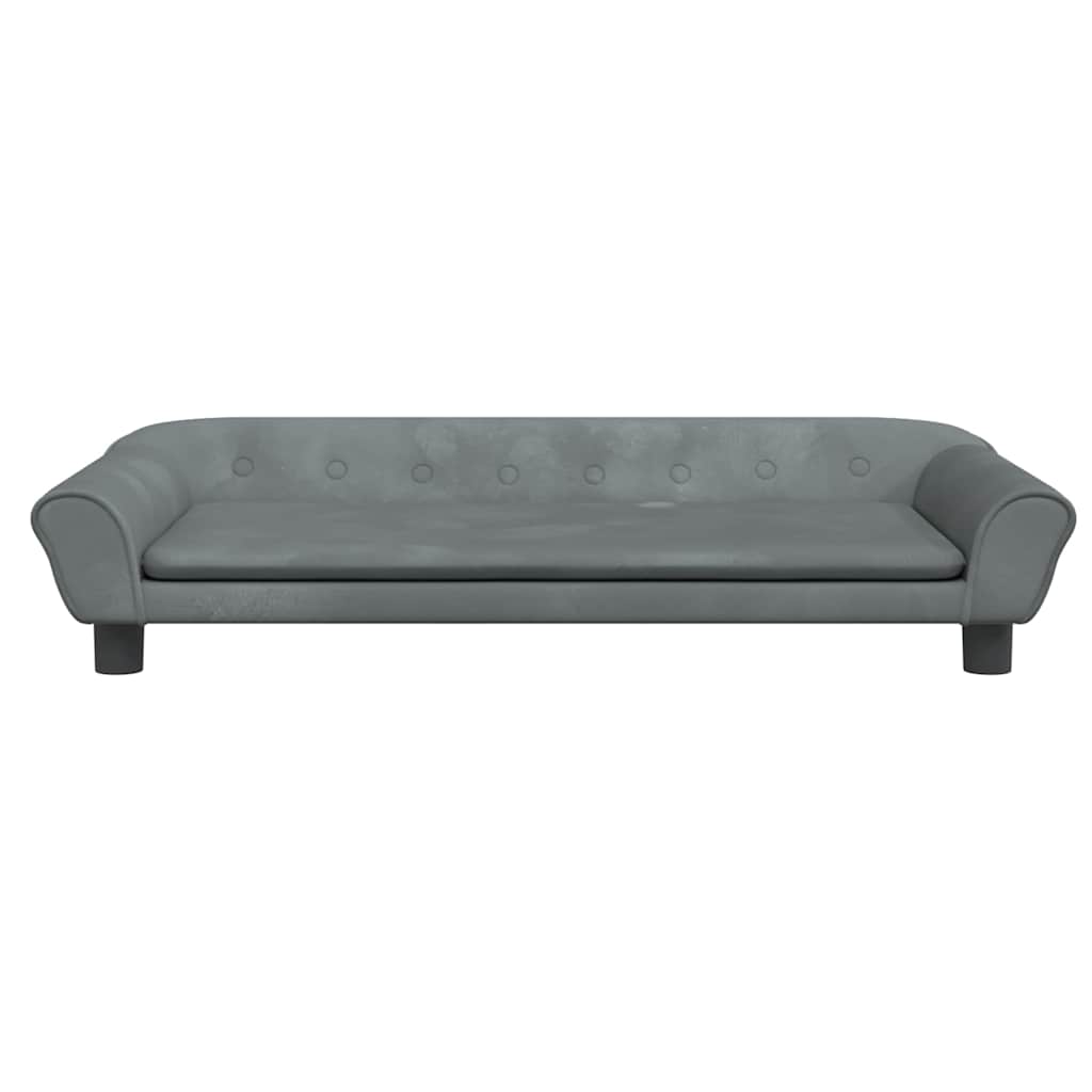 vidaXL Lit pour chien gris foncé 100x50x21 cm velours - Image 3