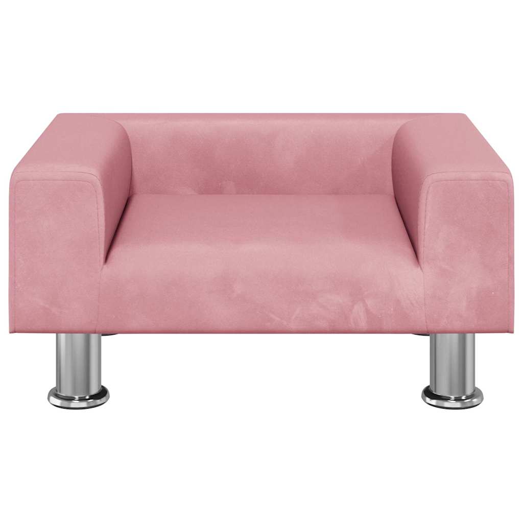 vidaXL Lit pour chien rose 50x40x26,5 cm velours - Image 3