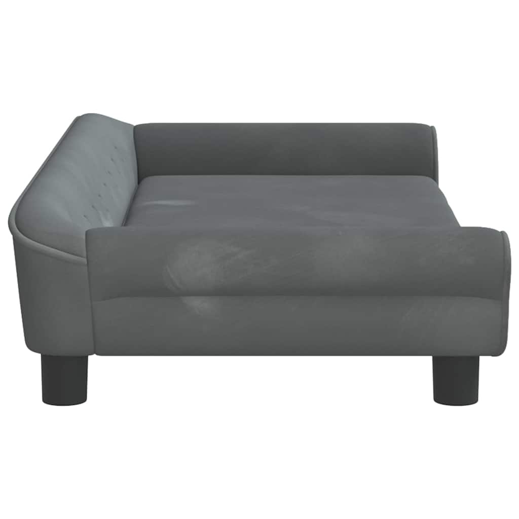vidaXL Lit pour chien gris foncé 100x50x21 cm velours - Image 4