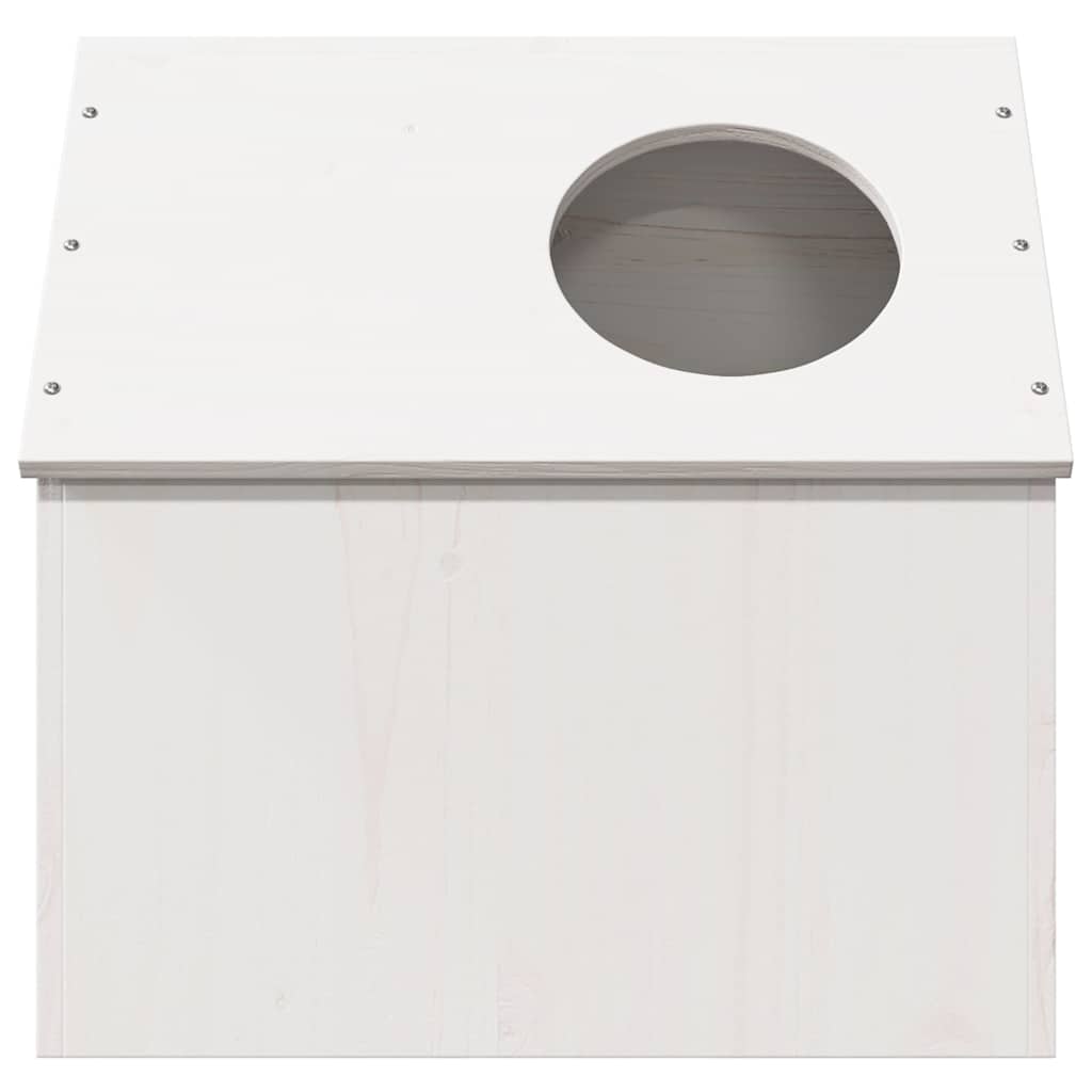vidaXL Maison pour chat blanc 41x50x50 cm bois de pin massif - Image 4