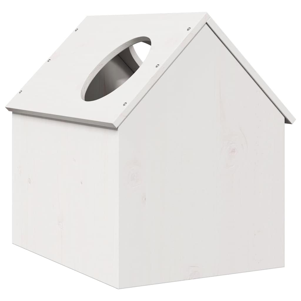 vidaXL Maison pour chat blanc 41x50x50 cm bois de pin massif - Image 5