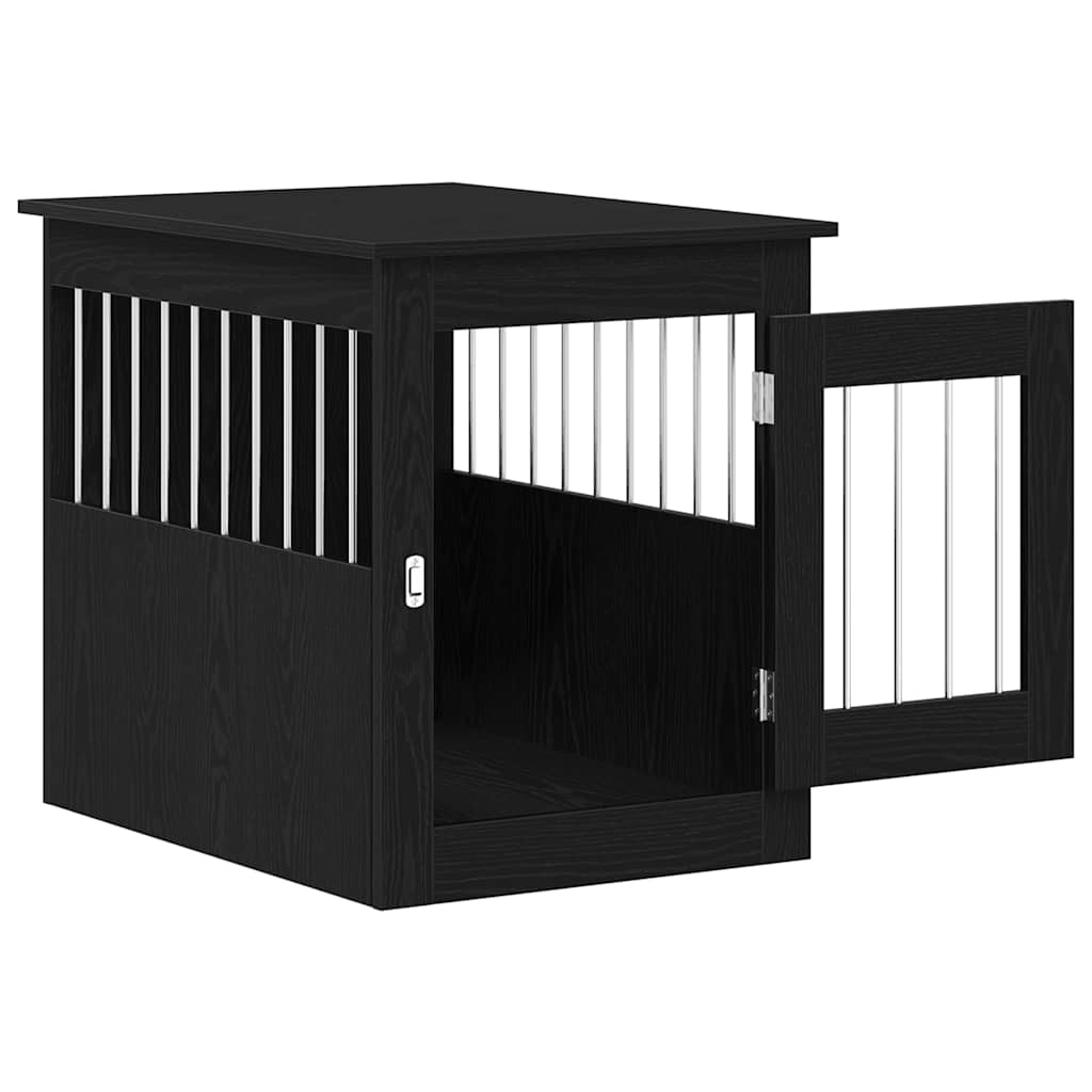 vidaXL Meuble pour cage à chien en chêne noir 55 x 75 x 65 cm en bois d'ingénierie - Image 5