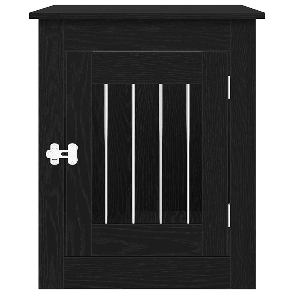 vidaXL Meuble pour cage à chien en chêne noir 55 x 75 x 65 cm en bois d'ingénierie - Image 6