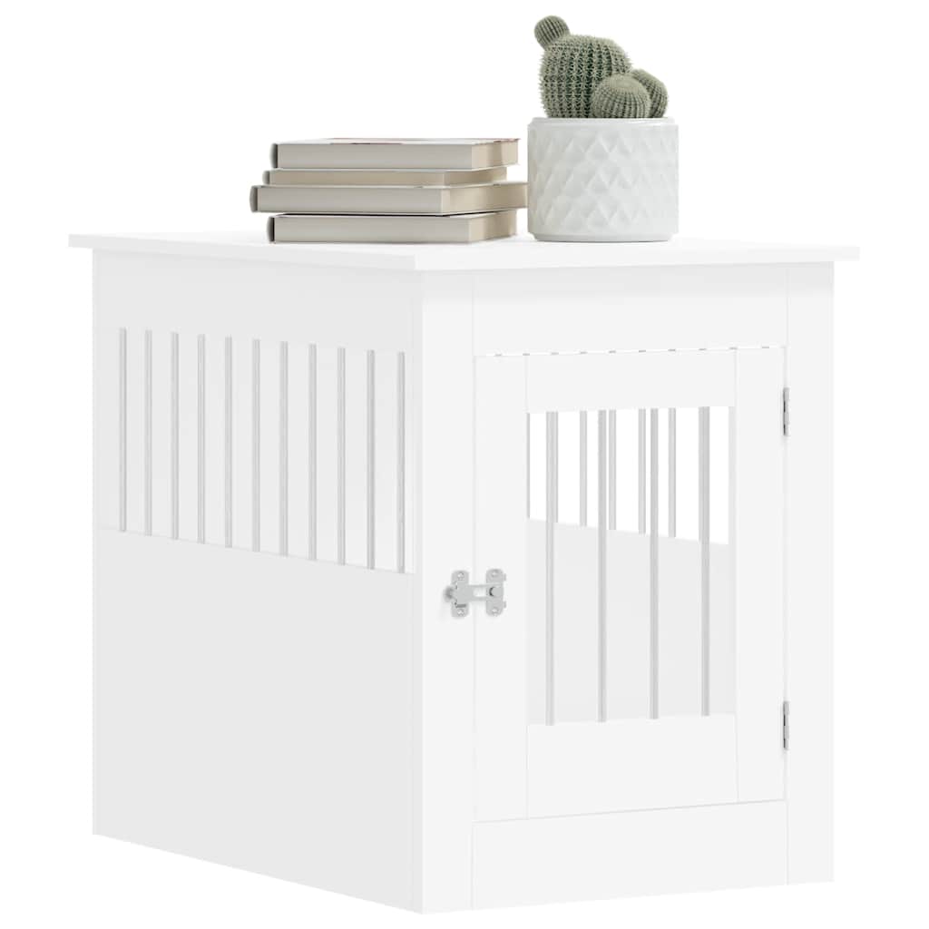 vidaXL Meuble de cage pour chiens blanc 55x80x68 cm bois d'ingénierie - Image 4