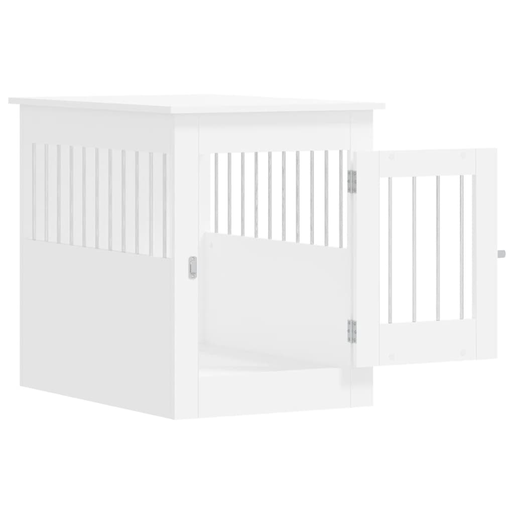 vidaXL Meuble de cage pour chiens blanc 55x80x68 cm bois d'ingénierie - Image 6