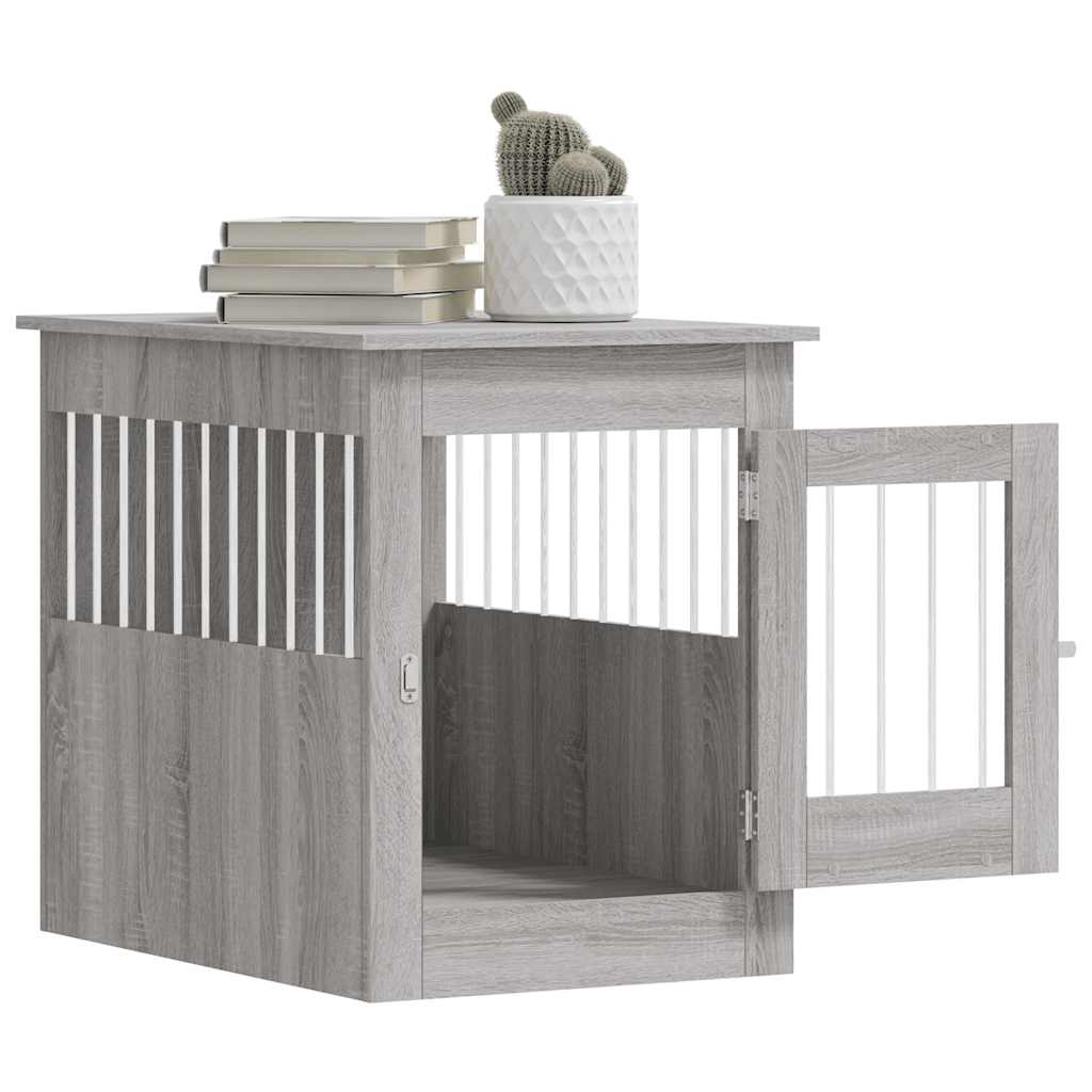 vidaXL Meuble de cage pour chiens sonoma gris 55x80x68 cm - Image 5