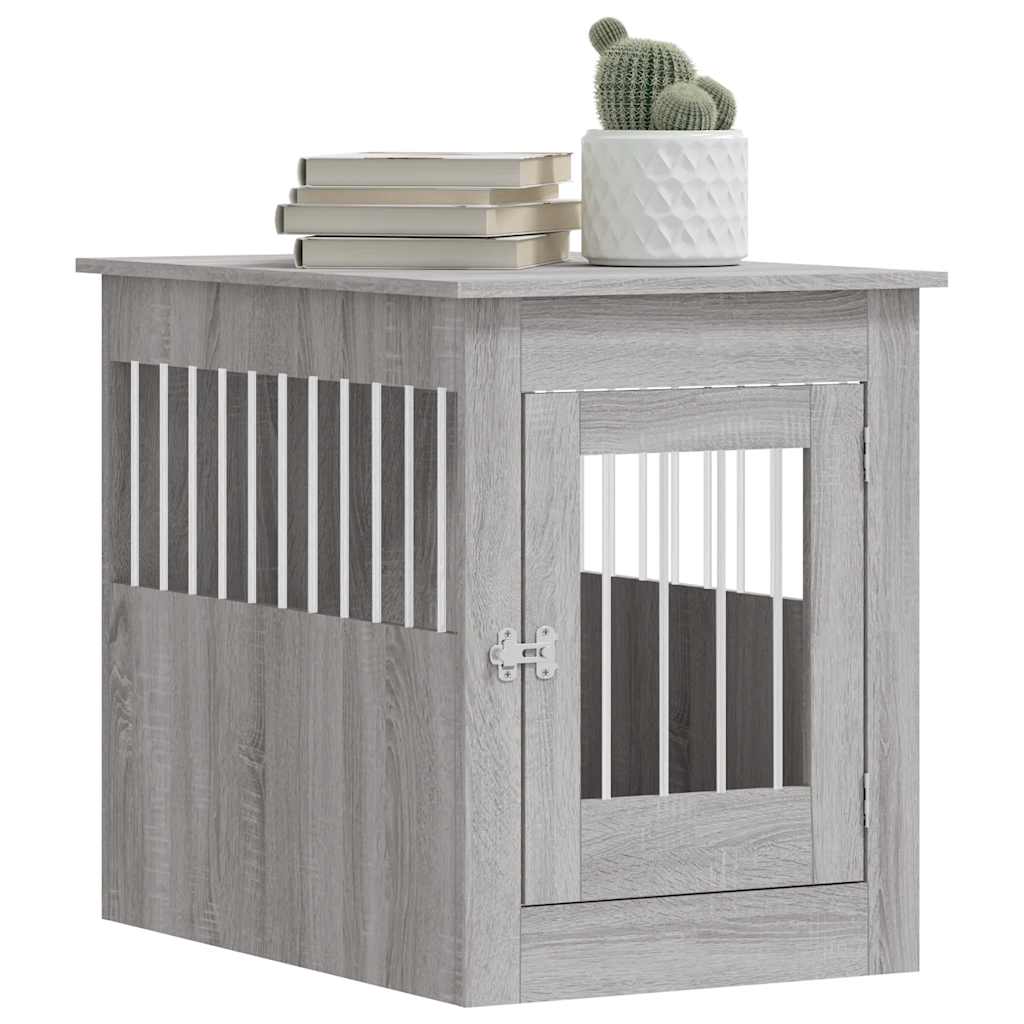 vidaXL Meuble de cage pour chiens sonoma gris 55x80x68 cm - Image 4