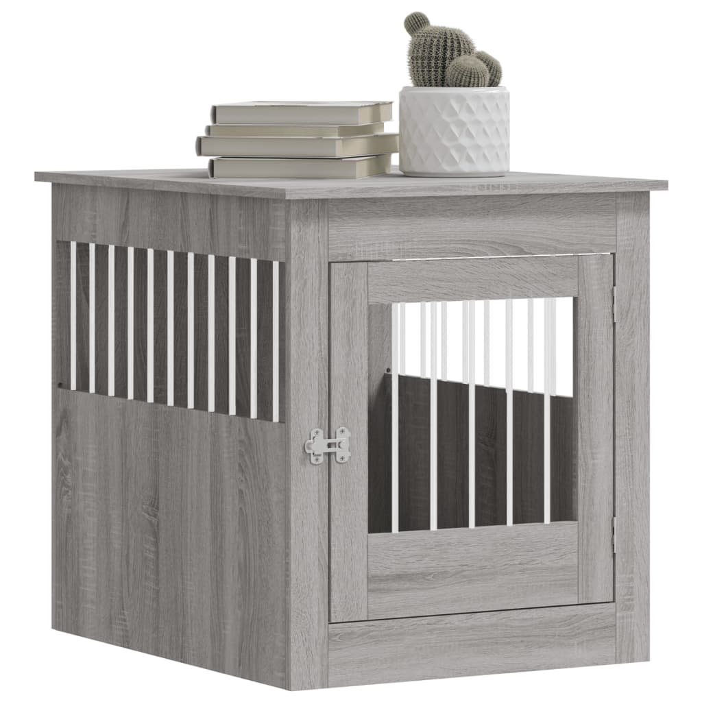 vidaXL Meuble de cage pour chiens sonoma gris 64,5x80x71 cm - Image 4