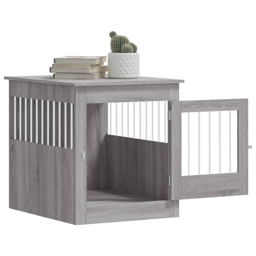 vidaXL Meuble de cage pour chiens sonoma gris 64,5x80x71 cm - Image 5