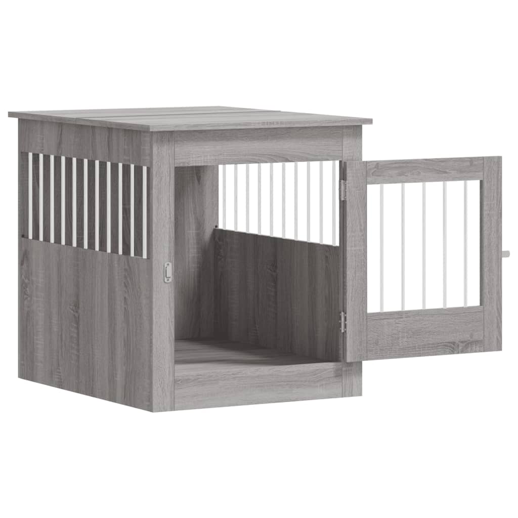 vidaXL Meuble de cage pour chiens sonoma gris 64,5x80x71 cm - Image 6